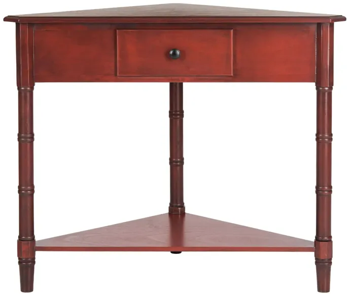 Rosalia Corner Console Table in Red by Safavieh