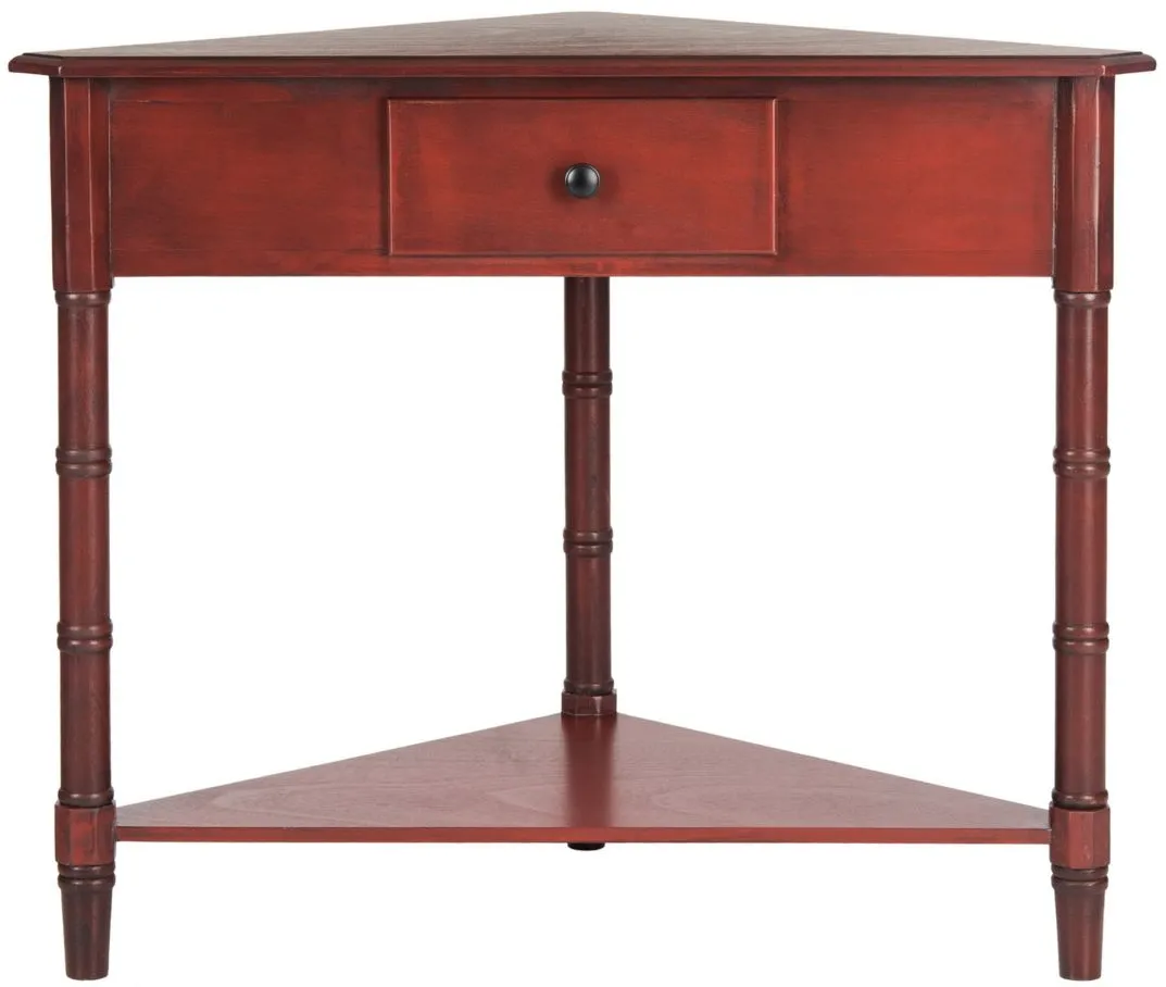 Rosalia Corner Console Table in Red by Safavieh