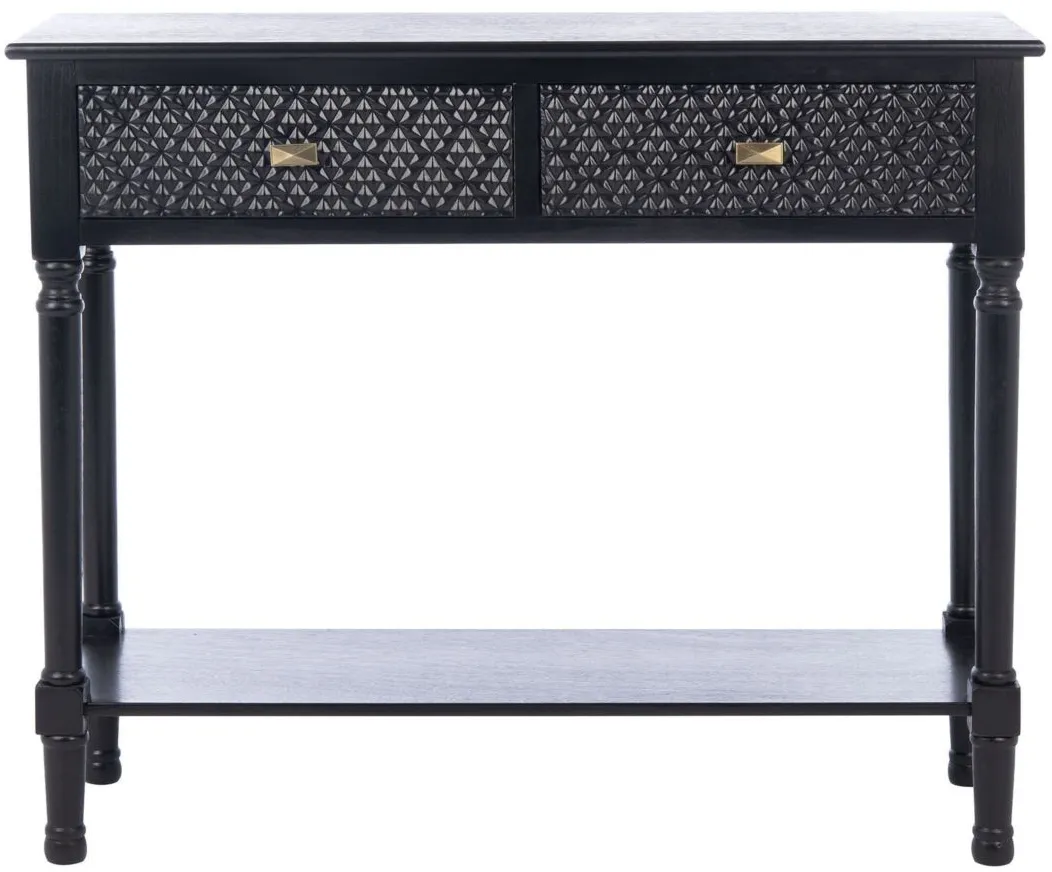 Rosemary 2 Drawer Console Table in Black by Safavieh