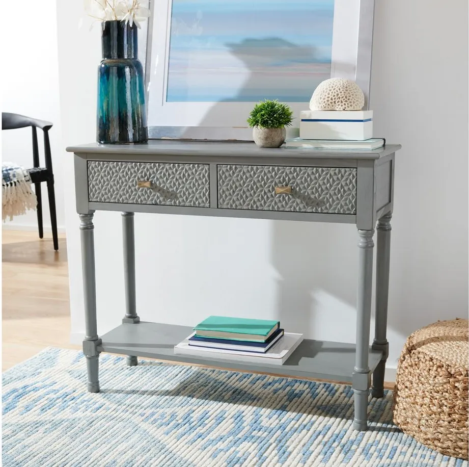 Rosemary 2 Drawer Console Table in Distressed Gray by Safavieh