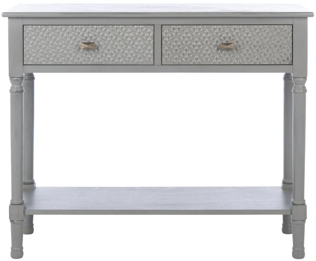 Rosemary 2 Drawer Console Table in Distressed Gray by Safavieh