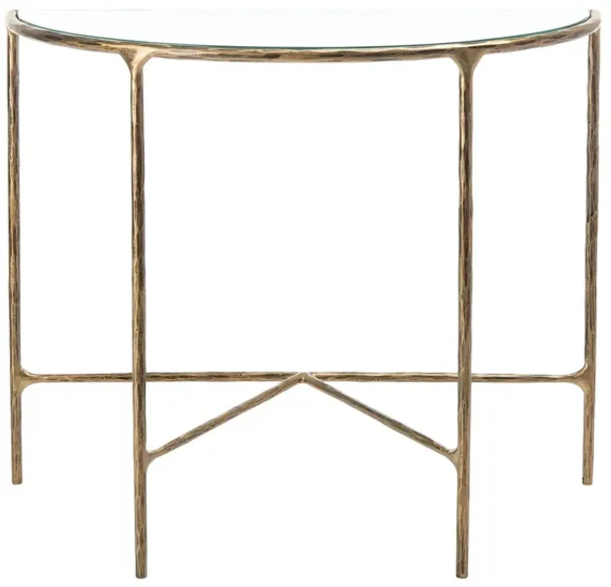 Sadie Forged Metal Console Table in Brass by Safavieh