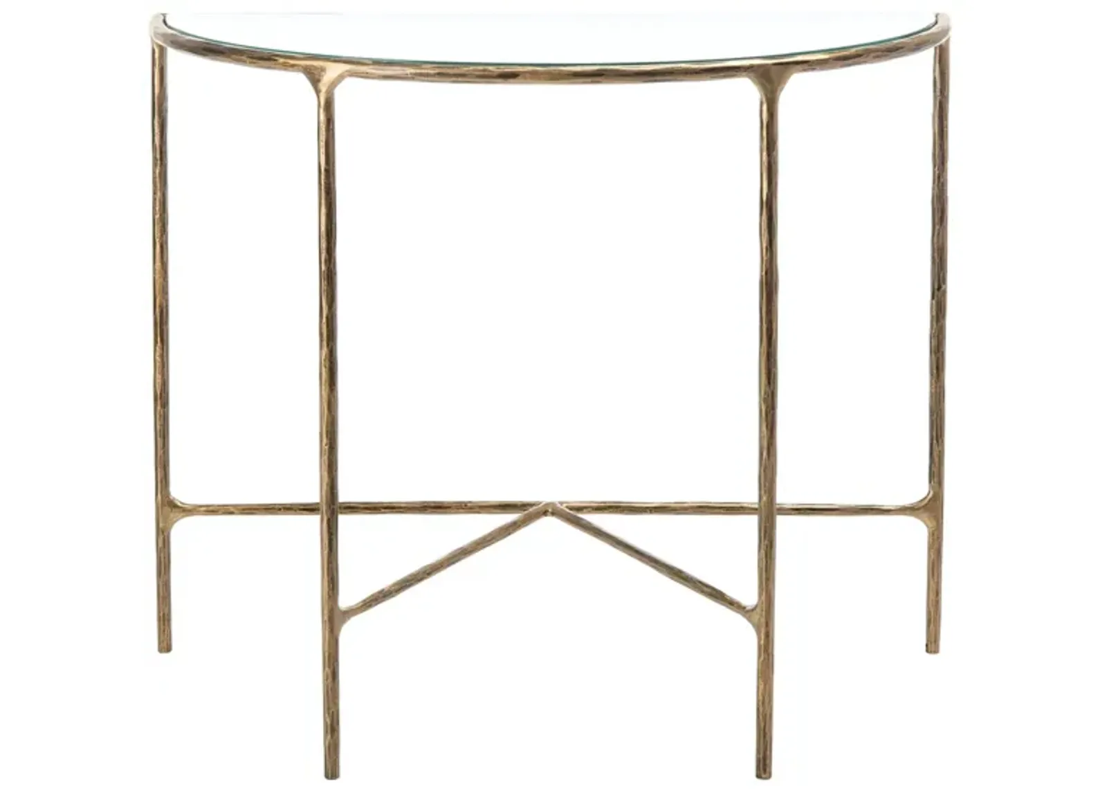 Sadie Forged Metal Console Table in Brass by Safavieh