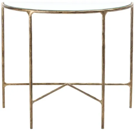 Sadie Forged Metal Console Table in Brass by Safavieh