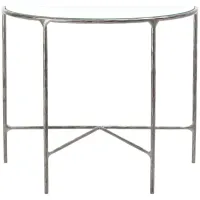 Sadie Forged Metal Console Table in Silver by Safavieh