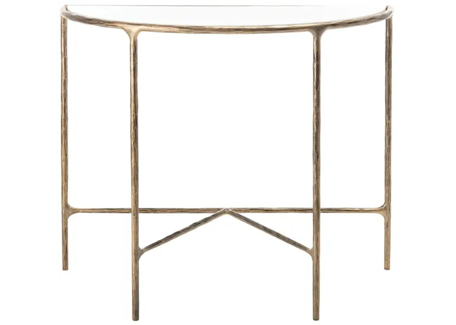 Sadie Forged Metal Console Table in White by Safavieh