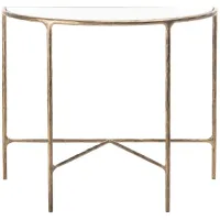 Sadie Forged Metal Console Table in White by Safavieh
