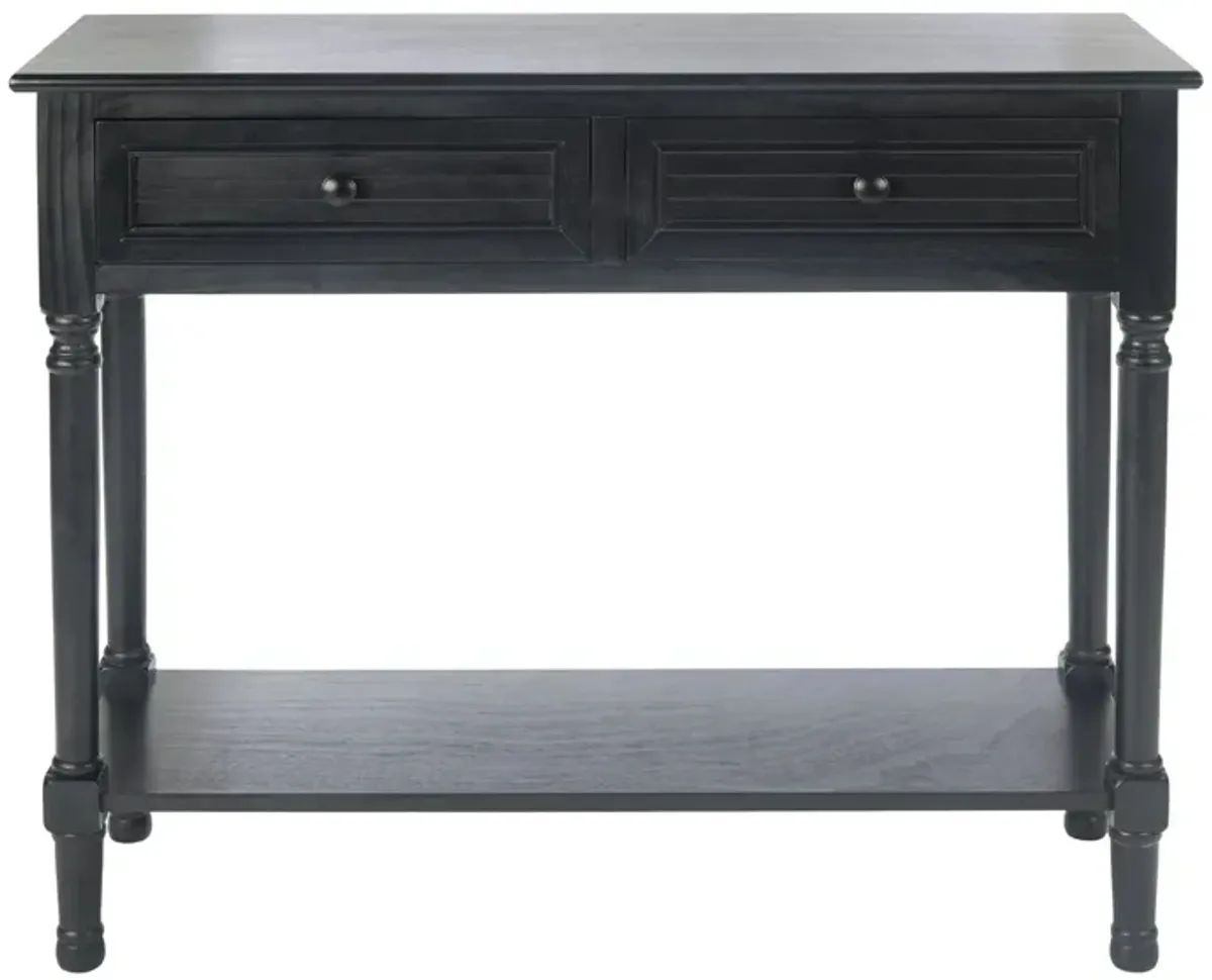 Samantha 2 Drawer Console Table in Black by Safavieh