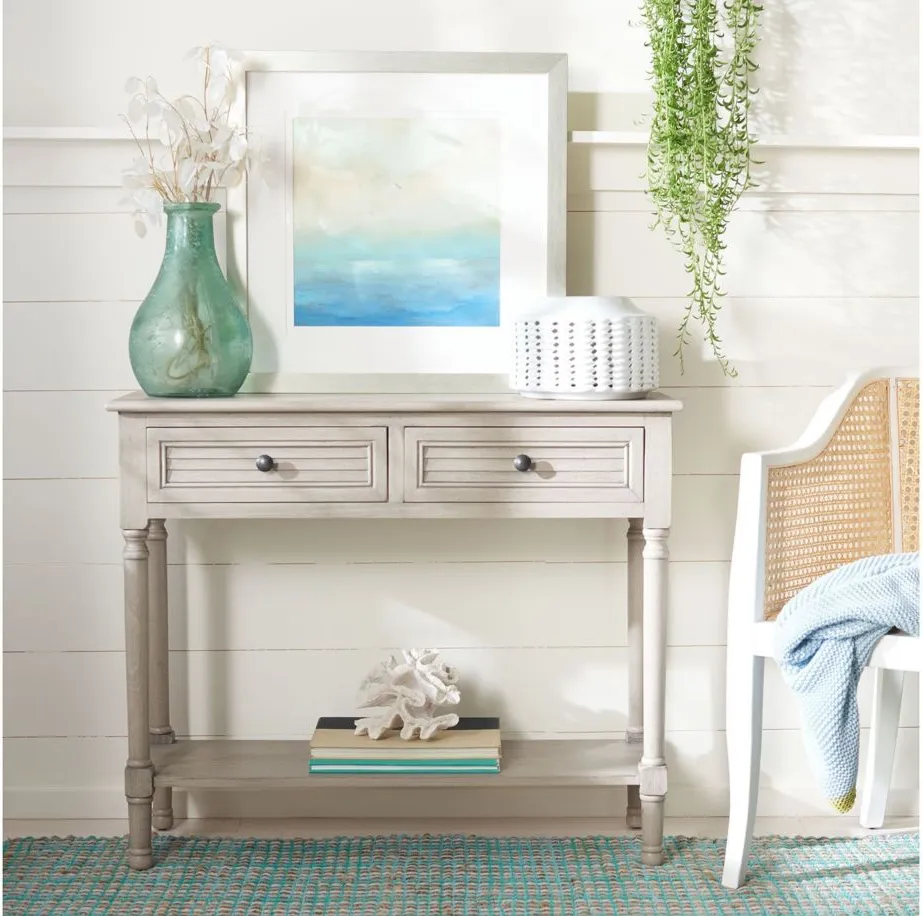 Samantha 2 Drawer Console Table in Greige by Safavieh