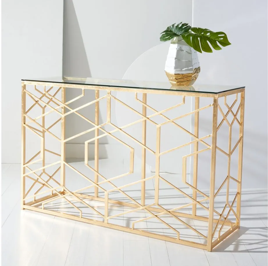 Tinsley Console Table in Gold by Safavieh