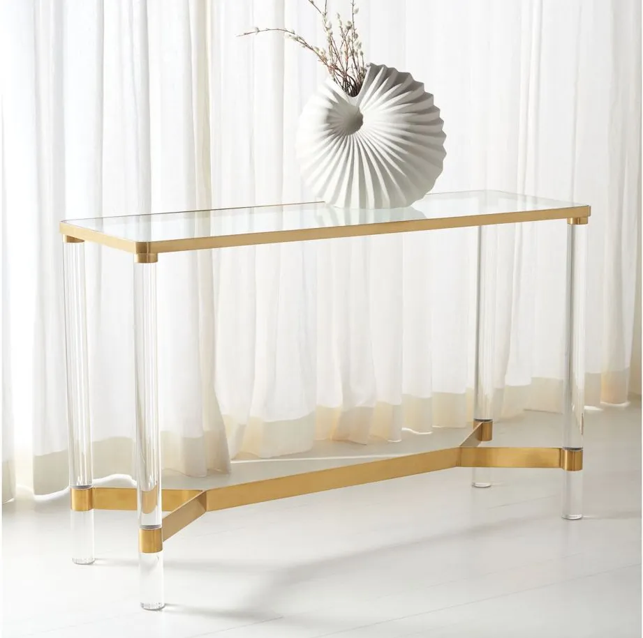 Tudor Console Table in Brass by Safavieh