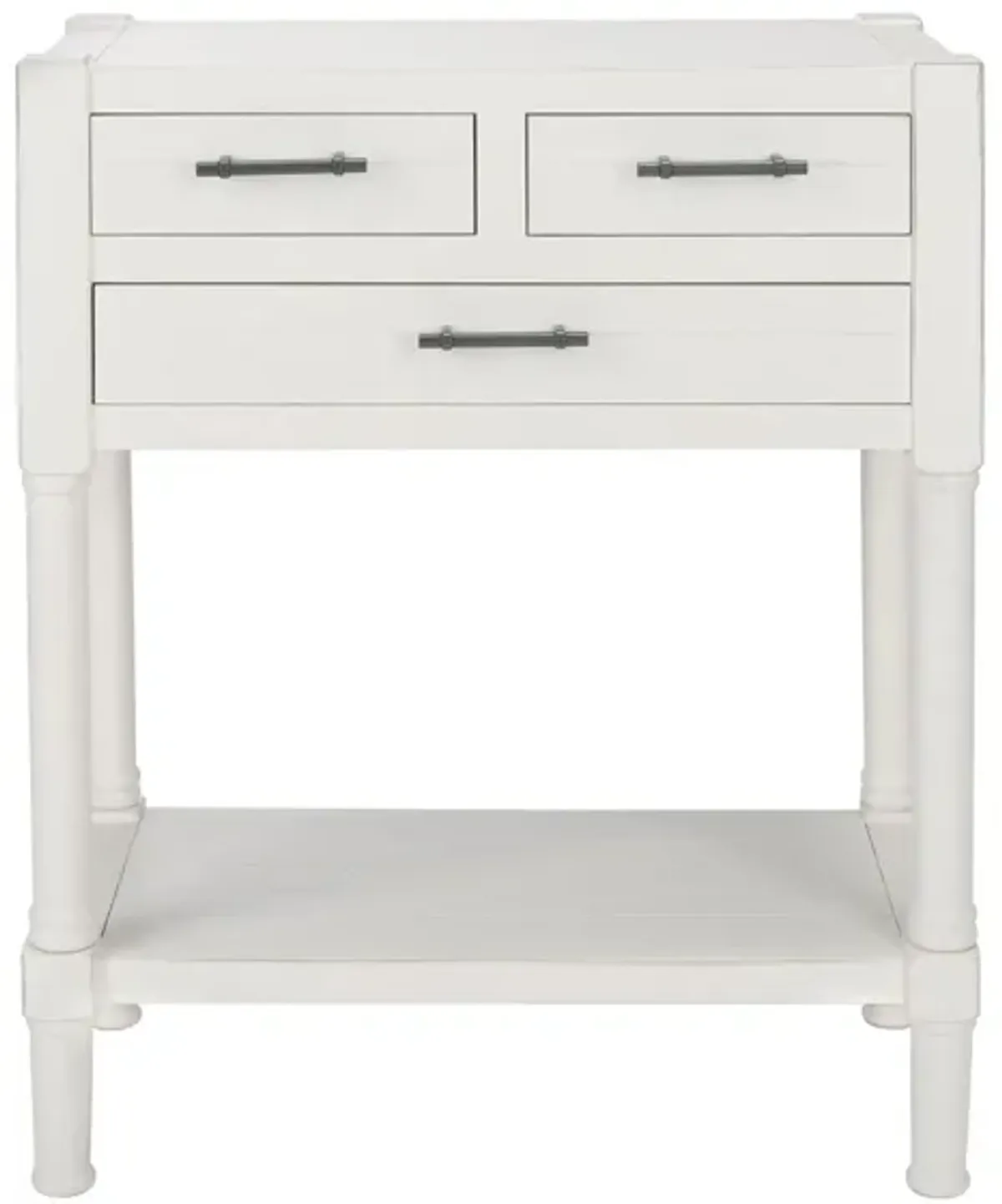 Waldo 3 Drawer Console Table in Distressed White by Safavieh