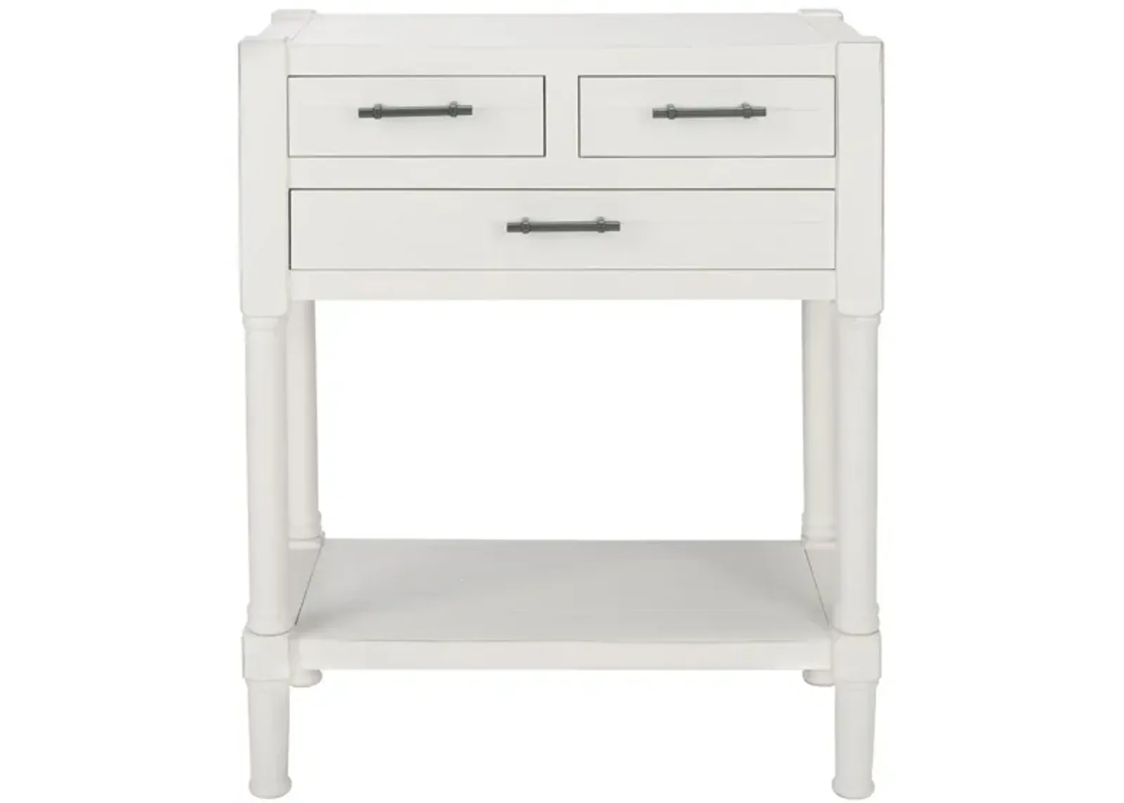 Waldo 3 Drawer Console Table in Distressed White by Safavieh