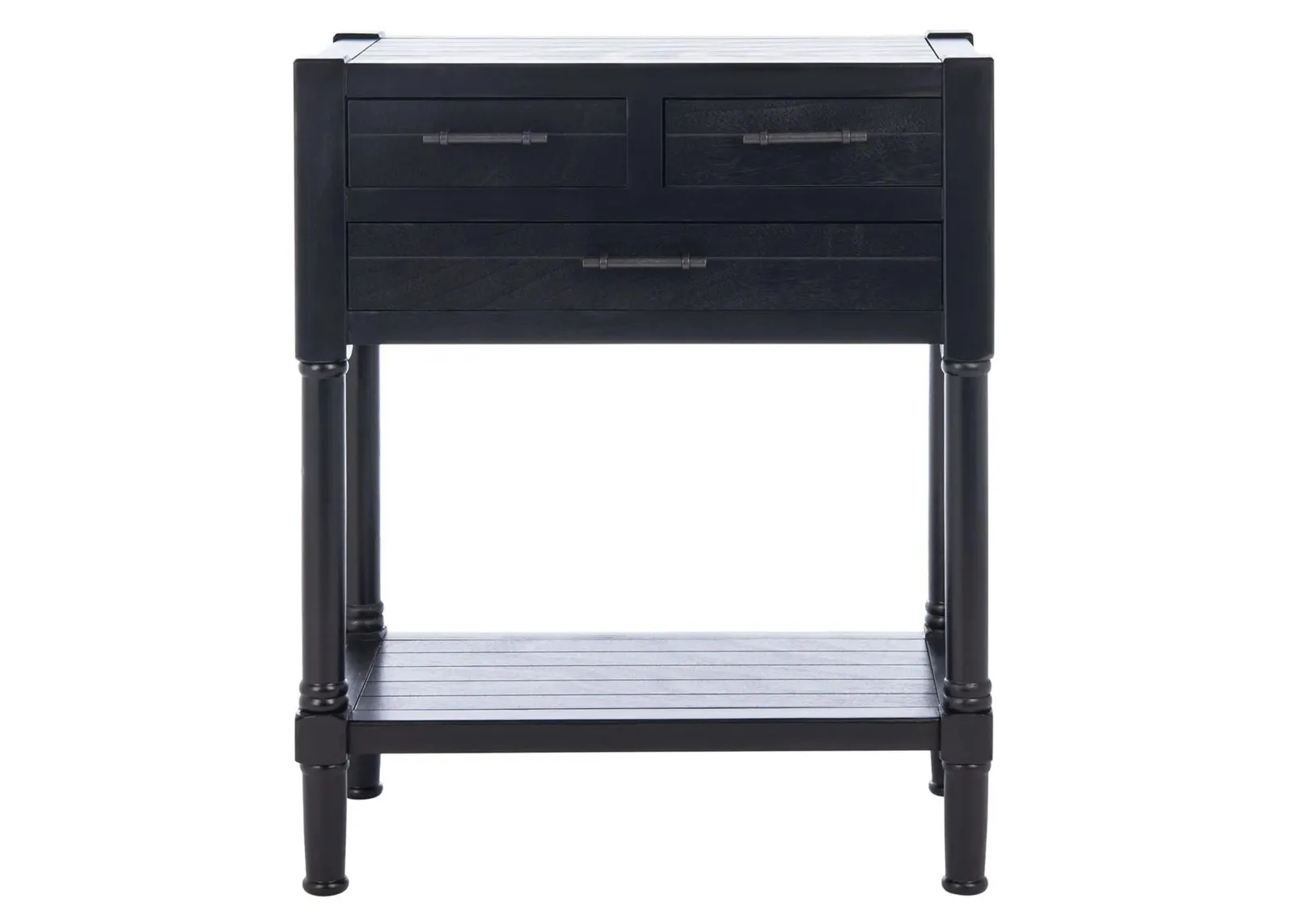 Waldo 3 Drawer Console Table in Black by Safavieh