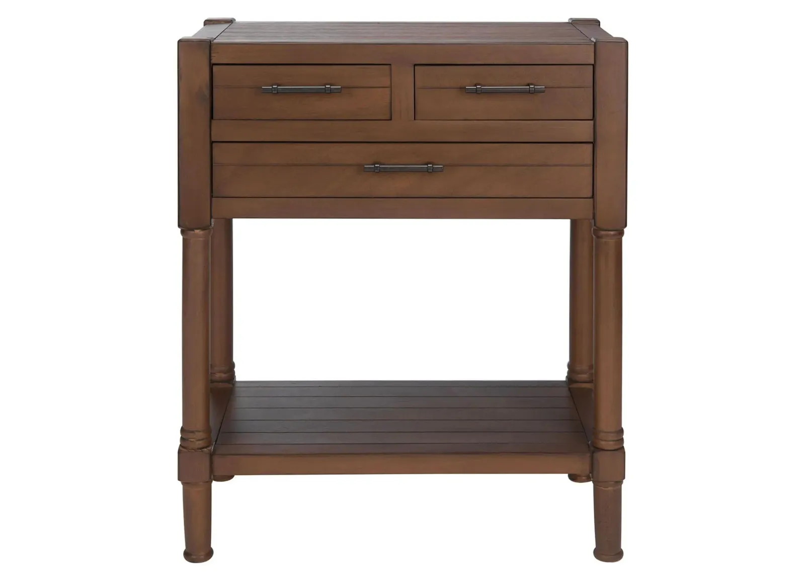 Waldo 3 Drawer Console Table in Brown by Safavieh