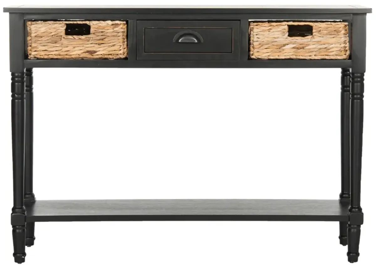 Wolcott Console Table in Distressed Black by Safavieh