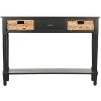 Wolcott Console Table in Distressed Black by Safavieh