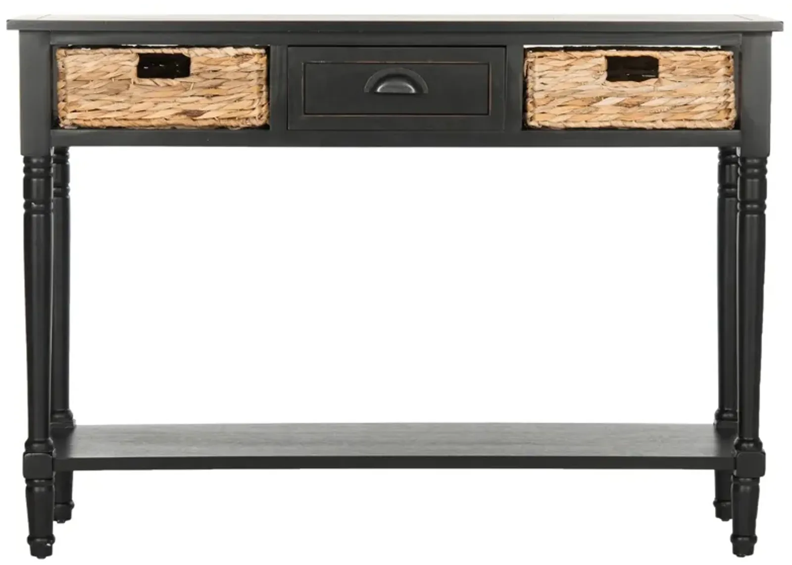 Wolcott Console Table in Distressed Black by Safavieh