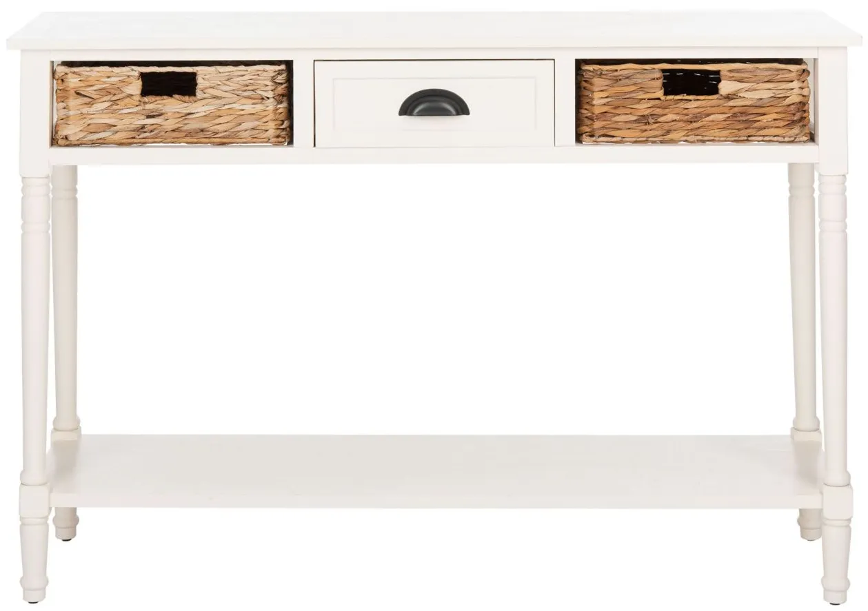 Wolcott Console Table in Vintage White by Safavieh