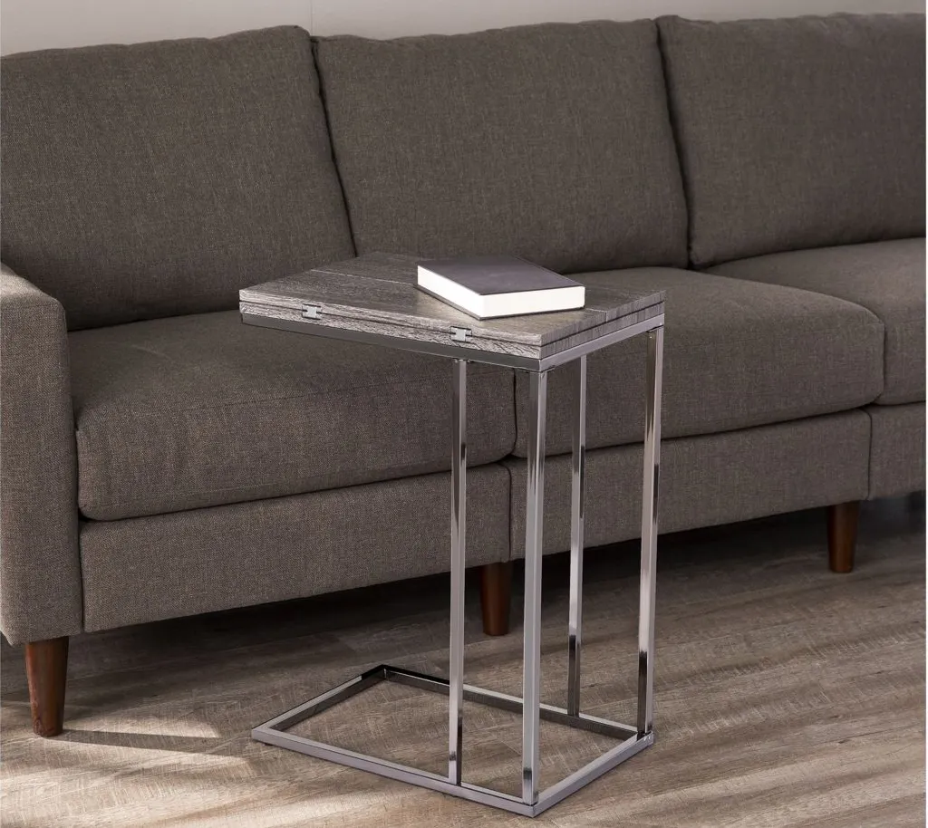 Marley Folding Side Table in Gray by SEI Furniture