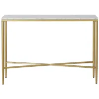 Zinnia Console Table in Brass/Faux Marble by Hudson & Canal
