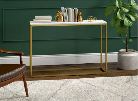 Andrea Console Table in Gold/Faux Marble by Hudson & Canal