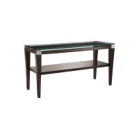 Dunhill Rectangular Glass Console Table in Walnut by Bassett Mirror Co.