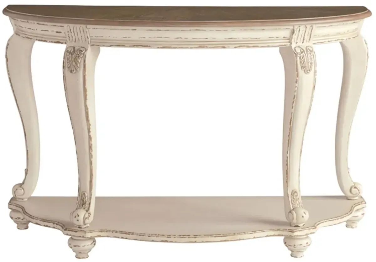 Libbie Casual Sofa Table in White/Brown by Ashley Furniture