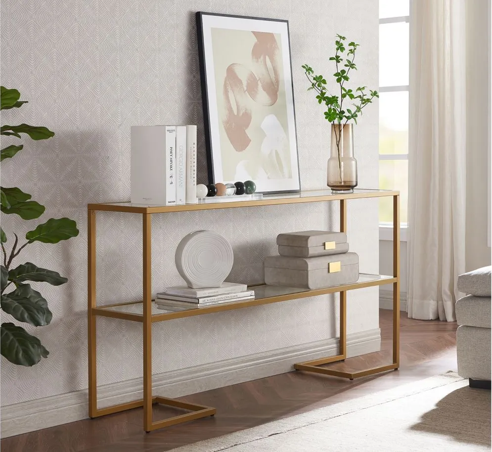 Errol Console Table in Gold by Hudson & Canal