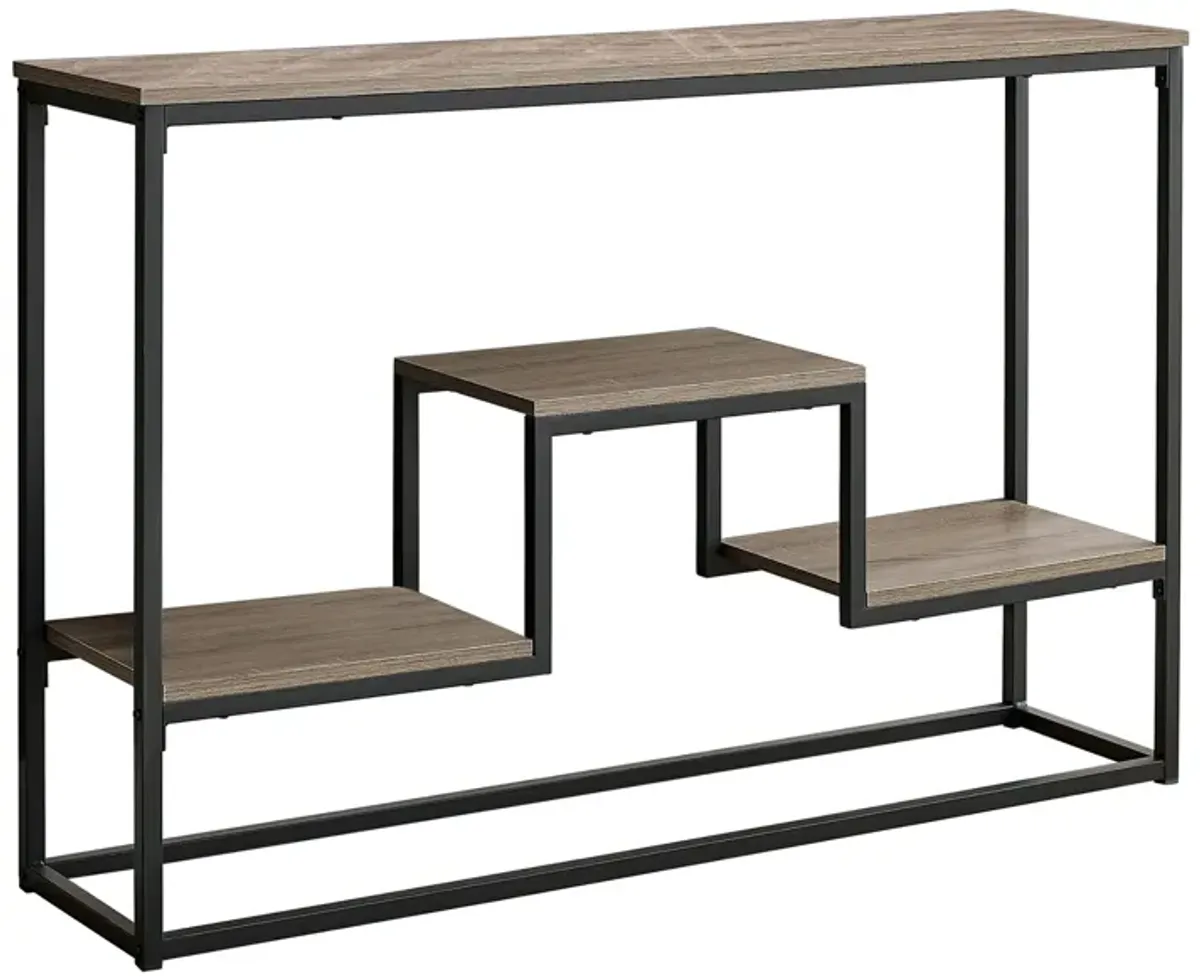 Irwin Rectangular Console Table in Dark Taupe by Monarch Specialties