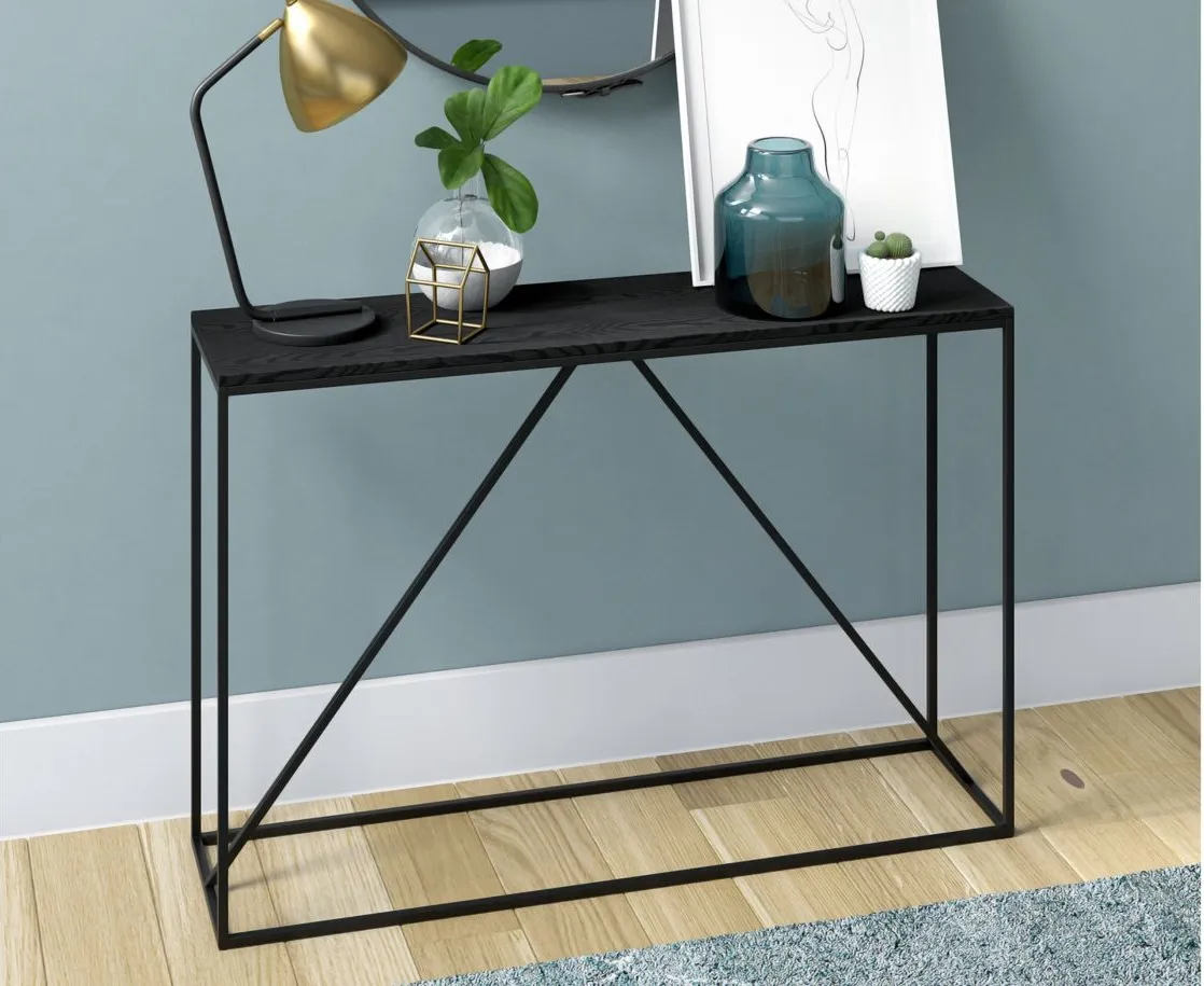 Nia Console Table in Blackened Bronze/Black Grain by Hudson & Canal