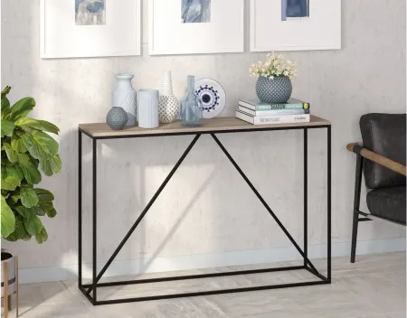 Nia Console Table in Blackened Bronze/Antiqued Gray Oak by Hudson & Canal