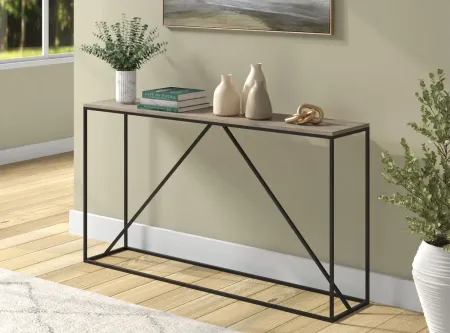 Nia Console Table in Blackened Bronze/Antiqued Gray Oak by Hudson & Canal