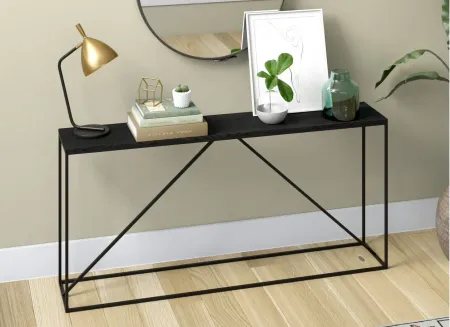Nia Console Table in Blackened Bronze/Black Grain by Hudson & Canal