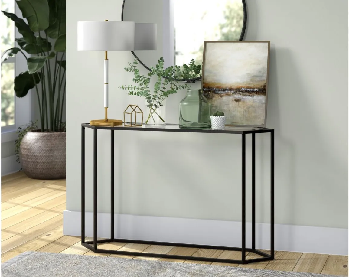 Scott Hexagonal Sofa Table in Blackened Bronze by Hudson & Canal