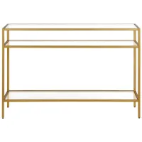 Parkero Rectangular Sofa Table in Brass by Hudson & Canal