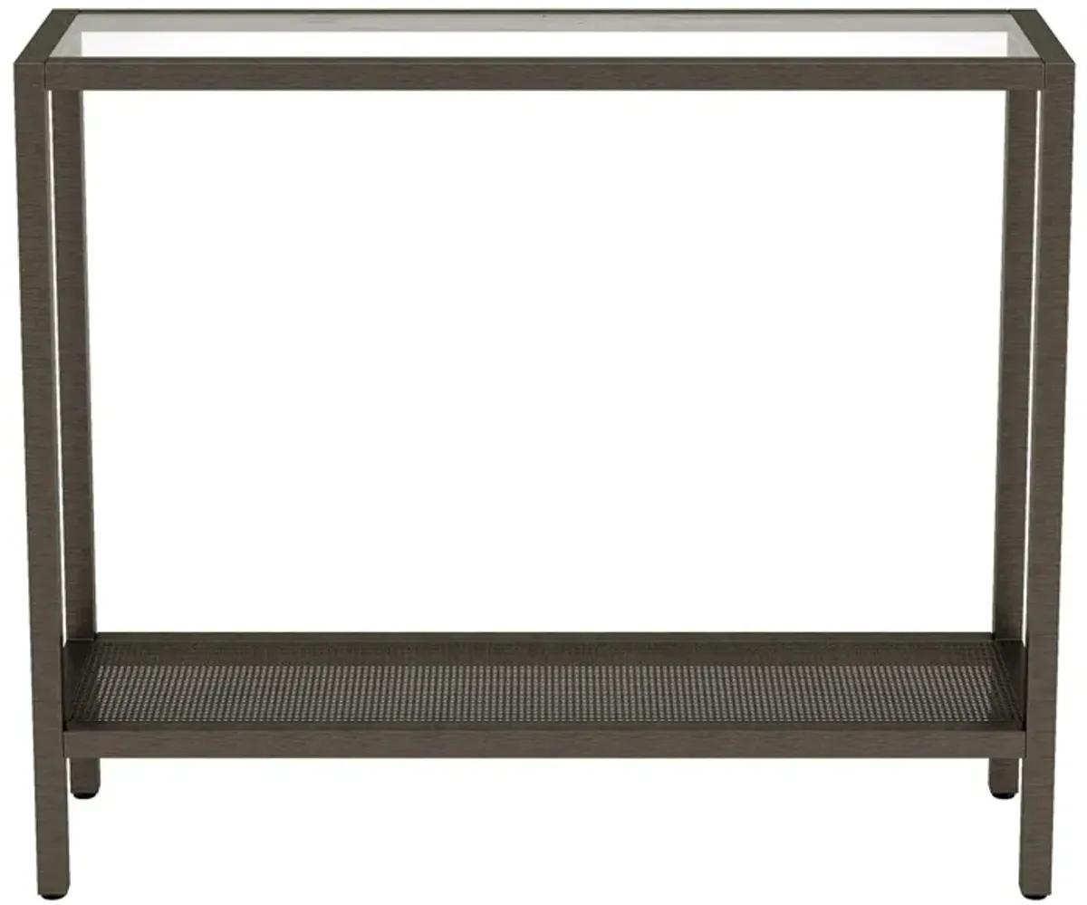 Aira Rectangular Sofa Table in Aged Steel by Hudson & Canal