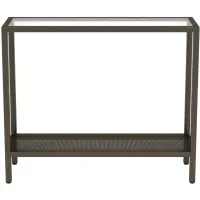 Aira Rectangular Sofa Table in Aged Steel by Hudson & Canal