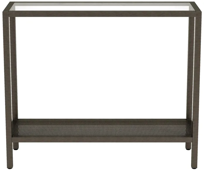 Aira Rectangular Sofa Table in Aged Steel by Hudson & Canal