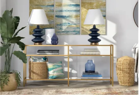 Paulino Rectangular Accent Table in Brass by Hudson & Canal