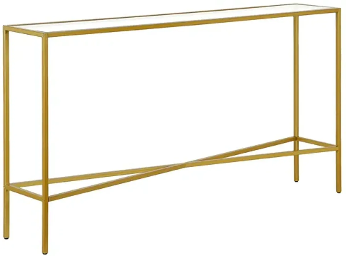 Edena Rectangular Accent Table with Glass Tabletop