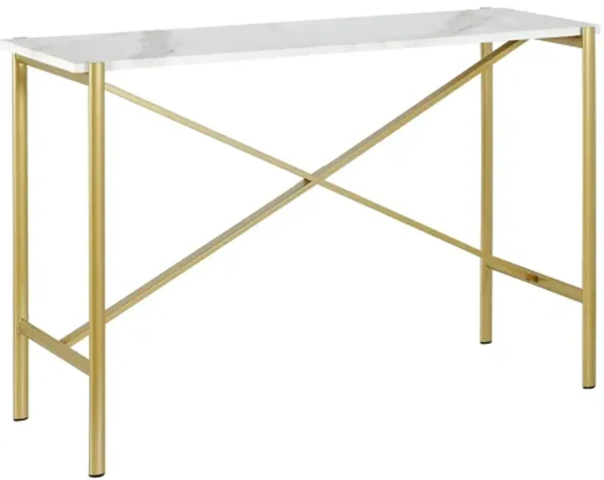 Nagle Rectangular Sofa Table with Faux Marble Top