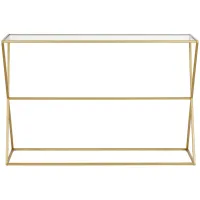 Paiget Rectangular Sofa Table in Brass by Hudson & Canal