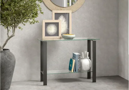 Lillee Rectangular Accent Table in Gunmetal Gray by Hudson & Canal