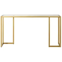 Monaea Rectangular Accent Table in Brass by Hudson & Canal