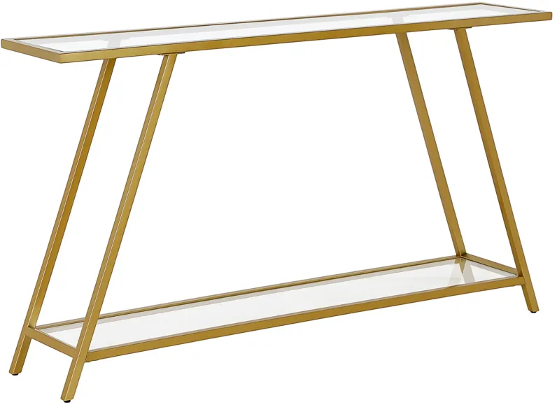 Lunel Rectangular Sofa Table in Brass by Hudson & Canal