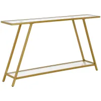 Lunel Rectangular Sofa Table in Brass by Hudson & Canal