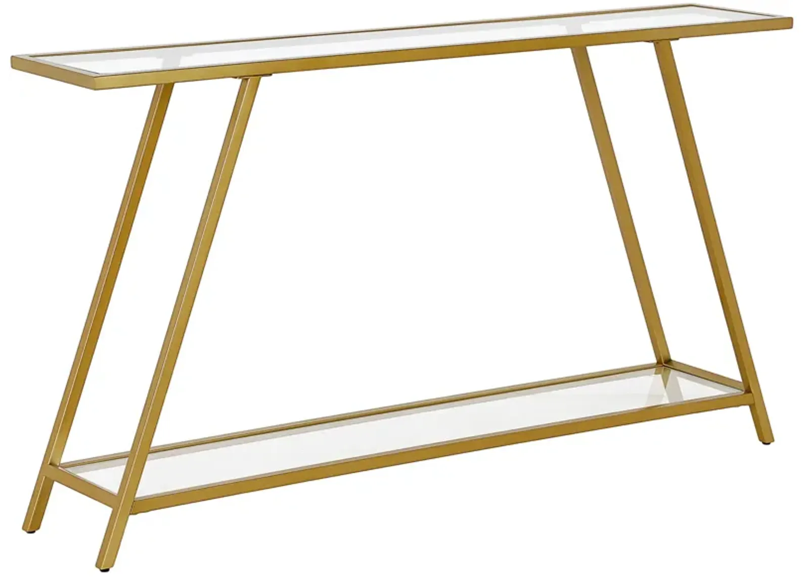 Lunel Rectangular Sofa Table in Brass by Hudson & Canal