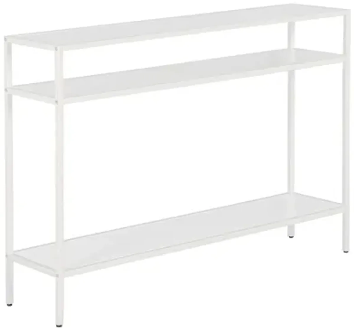 Oweno Rectangular Sofa Table with Metal Shelves