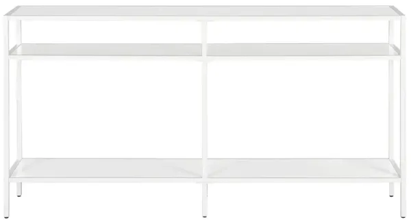 Paulino 55" Rectangular Accent Table with Metal Shelves